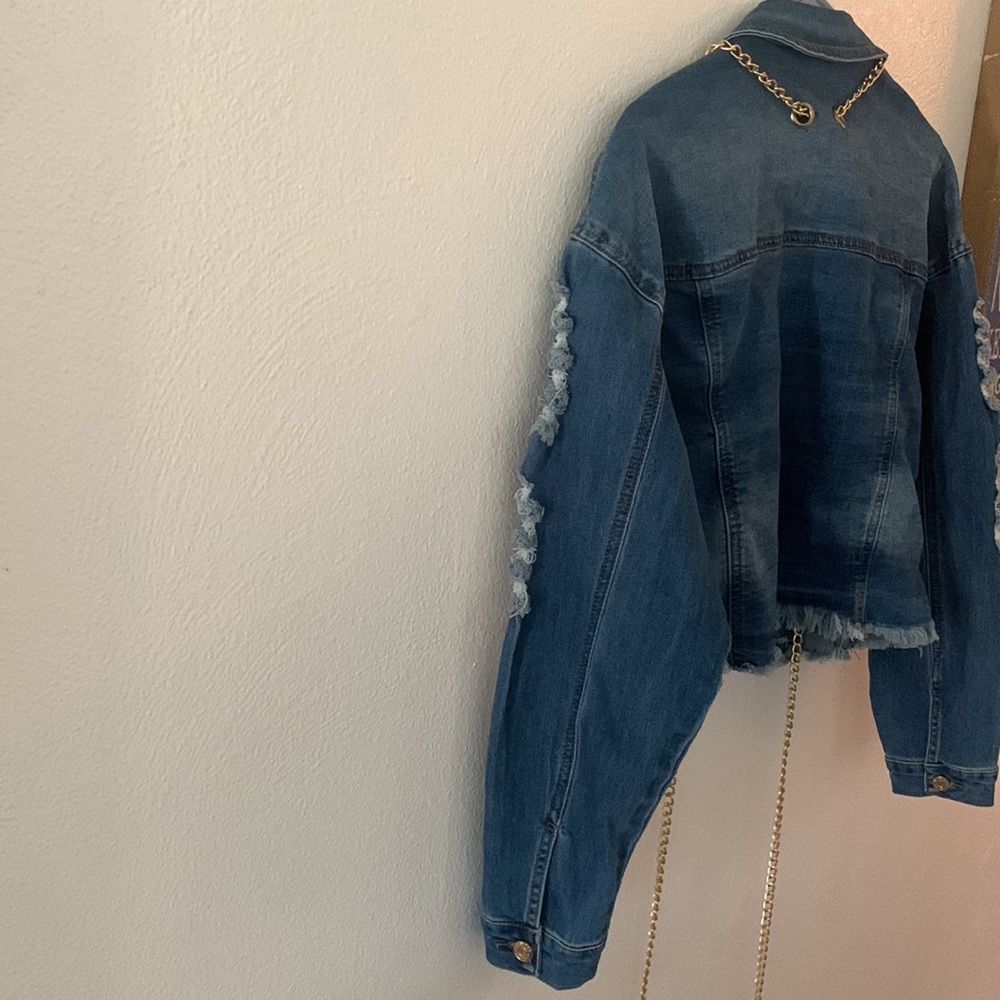 Denim Chain Jacket - Picture 10 of 14
